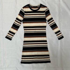 Bodycon Striped Long Sleeve Dress